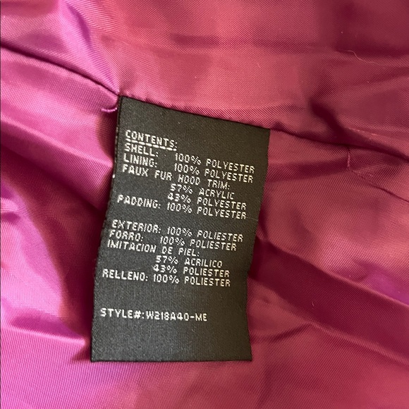 Weather Tamer Purple Hooded Fur Trimmed Puffer Jacket Size: 10-12 - Picture 4 of 9